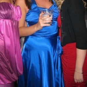 Blue Halter Cocktail Dress from Le Chateau